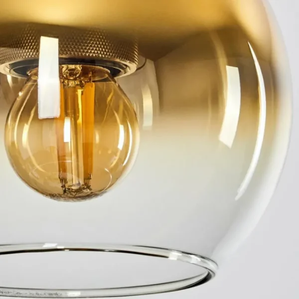 hofstein Suspension Verre 15 cm Koyoto Noir, Argenté, 1 lumière* Lampes En Verre