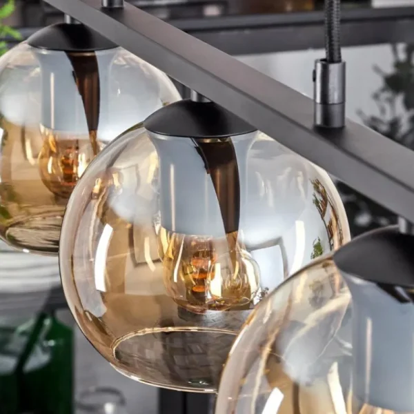 hofstein Suspension Verre 15 cm Koyoto Ambre, 3 lumières* Lampes En Verre