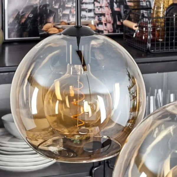 hofstein Suspension Verre 25 cm Koyoto Ambre, 2 lumières* Lampes En Verre