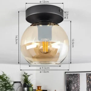 hofstein Suspension Verre 15 cm Koyoto Ambre, 1 lumière* Lampes En Verre