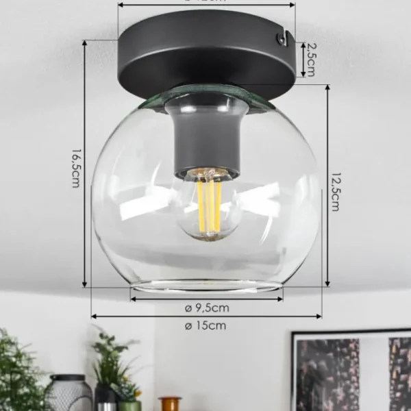 hofstein Suspension Verre 15 cm Koyoto Clair, 1 lumière* Lampes En Verre