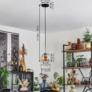 hofstein Suspension Verre 15 cm Koyoto Vieux laiton, 1 lumière* Lampes En Verre