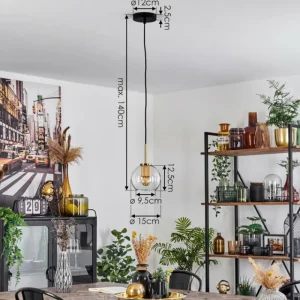 hofstein Suspension Verre 15 cm Koyoto Or, 1 lumière* Lampes En Verre