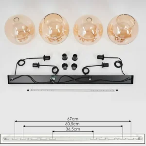 hofstein Suspension Verre 30 cm Koyoto Ambre, 4 lumières* Lampes En Verre