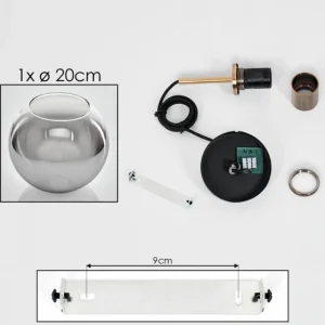 hofstein Suspension Verre 20 cm Koyoto Vieux laiton, 1 lumière* Lampes En Verre