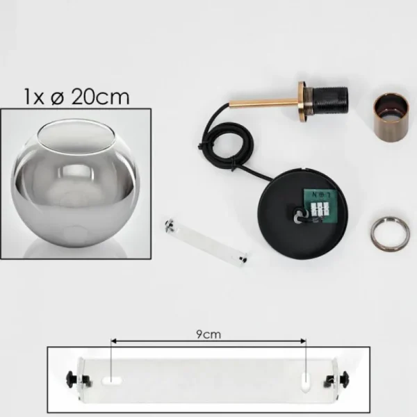 hofstein Suspension Verre 20 cm Koyoto Vieux laiton, 1 lumière* Lampes En Verre