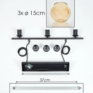 hofstein Suspension Verre 15 cm Koyoto Ambre, 3 lumières* Lampes En Verre