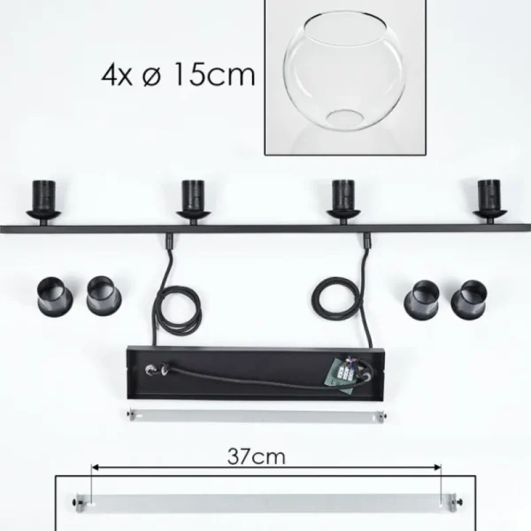 hofstein Suspension Verre 15 cm Koyoto Clair, 4 lumières* Lampes En Verre