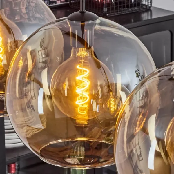 hofstein Suspension Verre 30 cm Koyoto Ambre, 4 lumières* Lampes En Verre