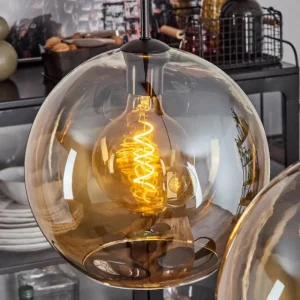 hofstein Suspension Verre 30 cm Koyoto Ambre, 2 lumières* Lampes En Verre
