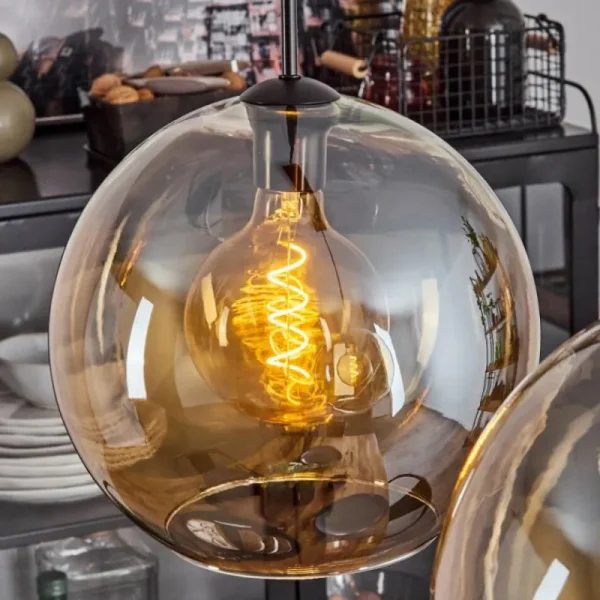 hofstein Suspension Verre 30 cm Koyoto Ambre, 2 lumières* Lampes En Verre