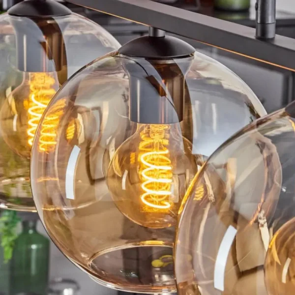 hofstein Suspension Verre 20 cm Koyoto Ambre, 3 lumières* Lampes En Verre