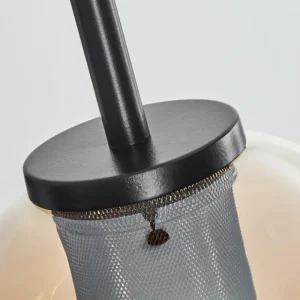 hofstein Suspension Verre 15 cm Koyoto Acier inoxydable, Noir, 1 lumière* Lampes En Verre