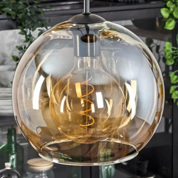 hofstein Suspension Verre 25 cm Koyoto Ambre, 3 lumières* Lampes En Verre