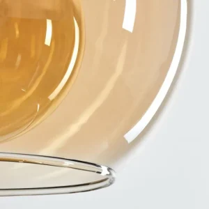 hofstein Suspension Verre 25 cm Koyoto Vieux laiton, 1 lumière* Lampes En Verre