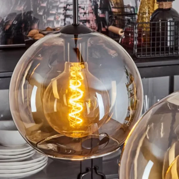 hofstein Suspension Verre 25 cm Koyoto Ambre, 2 lumières* Lampes En Verre