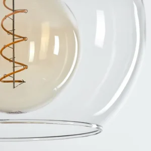 hofstein Suspension Verre 25 cm Koyoto Noir, Argenté, 1 lumière* Lampes En Verre