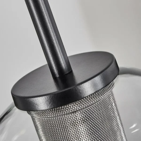 hofstein Suspension Verre 15 cm Koyoto Acier inoxydable, Noir, 1 lumière* Lampes En Verre