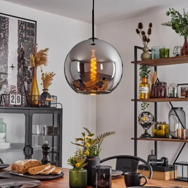 hofstein Suspension Verre 30 cm Koyoto Chrome, 1 lumière* Lampes En Verre