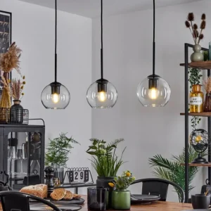 hofstein Suspension Verre 15 cm Koyoto Clair, 3 lumières* Lampes En Verre