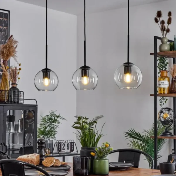 hofstein Suspension Verre 15 cm Koyoto Clair, 3 lumières* Lampes En Verre