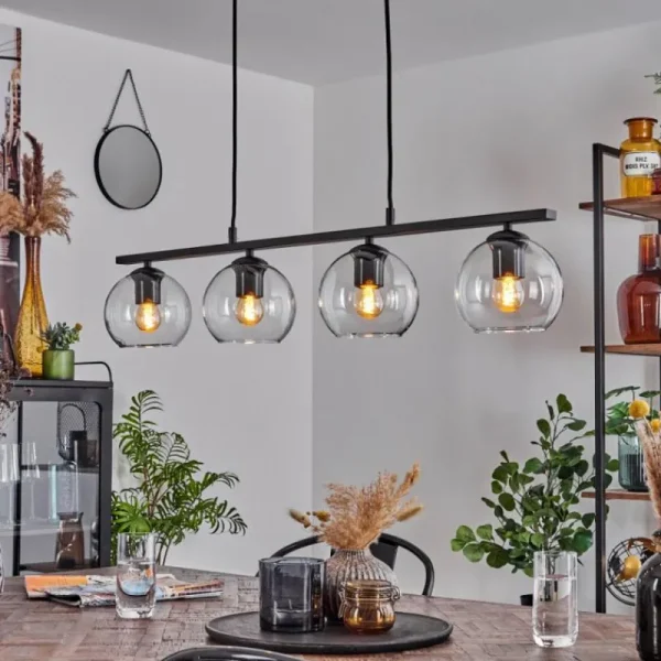 hofstein Suspension Verre 15 cm Koyoto Clair, 4 lumières* Lampes En Verre