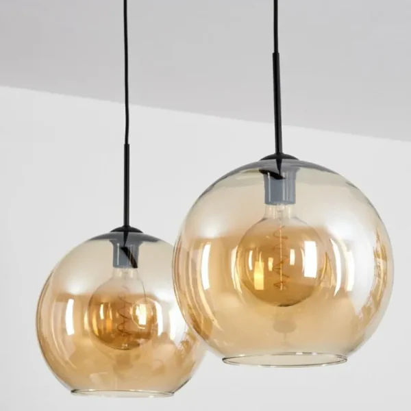 hofstein Suspension Verre 30 cm Koyoto Ambre, 2 lumières* Lampes En Verre