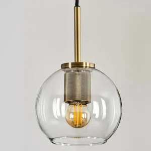 hofstein Suspension Verre 15 cm Koyoto Vieux laiton, 1 lumière* Lampes En Verre