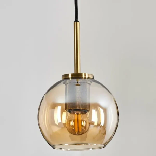 hofstein Suspension Verre 15 cm Koyoto Vieux laiton, 1 lumière* Lampes En Verre