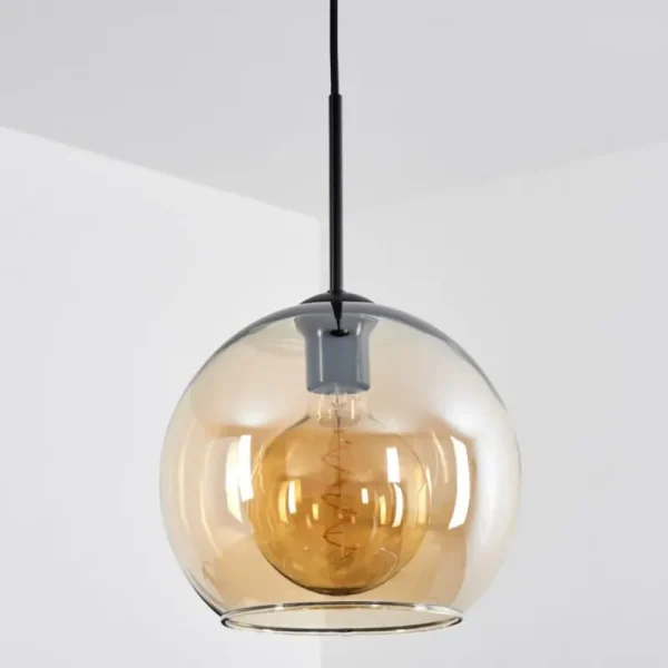 hofstein Suspension Verre 25 cm Koyoto Ambre, 1 lumière* Lampes En Verre