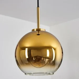 hofstein Suspension Verre 20 cm Koyoto Or, Noir, 1 lumière* Lampes En Verre