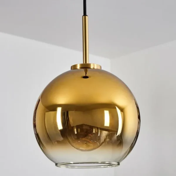 hofstein Suspension Verre 20 cm Koyoto Or, Noir, 1 lumière* Lampes En Verre