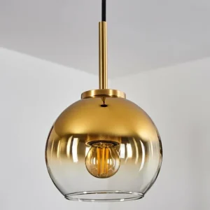 hofstein Suspension Verre 15 cm Koyoto Or, Noir, 1 lumière* Lampes En Verre