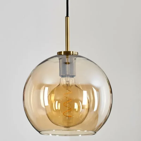 hofstein Suspension Verre 25 cm Koyoto Vieux laiton, 1 lumière* Lampes En Verre