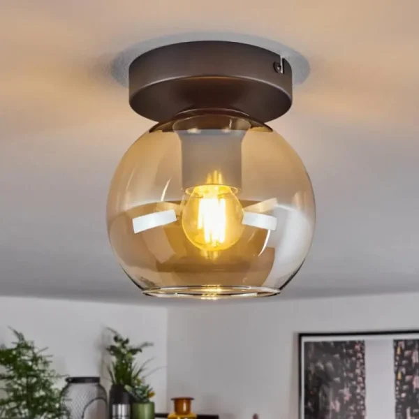 hofstein Suspension Verre 15 cm Koyoto Ambre, 1 lumière* Lampes En Verre