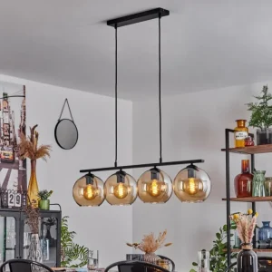 hofstein Suspension Verre 20 cm Koyoto Ambre, 4 lumières* Lampes En Verre