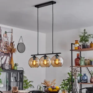 hofstein Suspension Verre 20 cm Koyoto Ambre, 3 lumières* Lampes En Verre