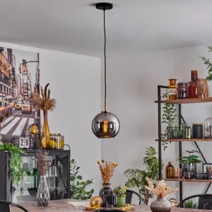 hofstein Suspension Verre 20 cm Koyoto Or, Noir, 1 lumière* Lampes En Verre