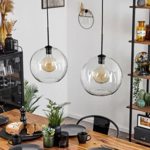 hofstein Suspension Verre 30 cm Koyoto Clair, 2 lumières* Lampes En Verre