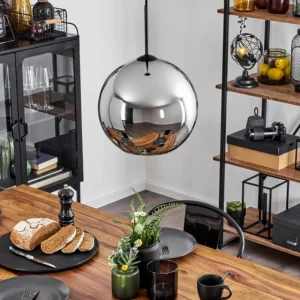 hofstein Suspension Verre 30 cm Koyoto Chrome, 1 lumière* Lampes En Verre