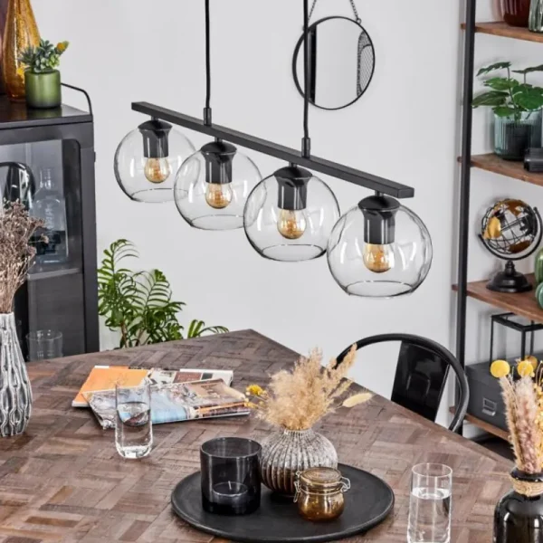 hofstein Suspension Verre 15 cm Koyoto Clair, 4 lumières* Lampes En Verre