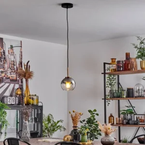 hofstein Suspension Verre 15 cm Koyoto Or, Noir, 1 lumière* Lampes En Verre