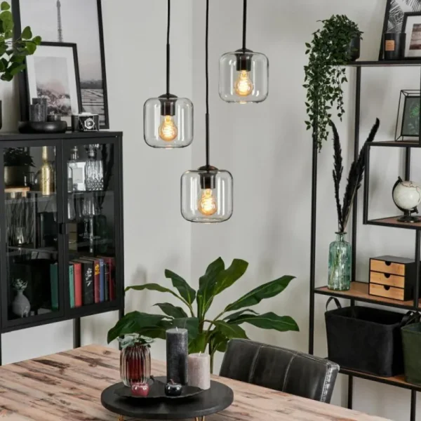 hofstein Suspension Verre 15 cm Lauden Clair, 3 lumières* Lampes En Verre