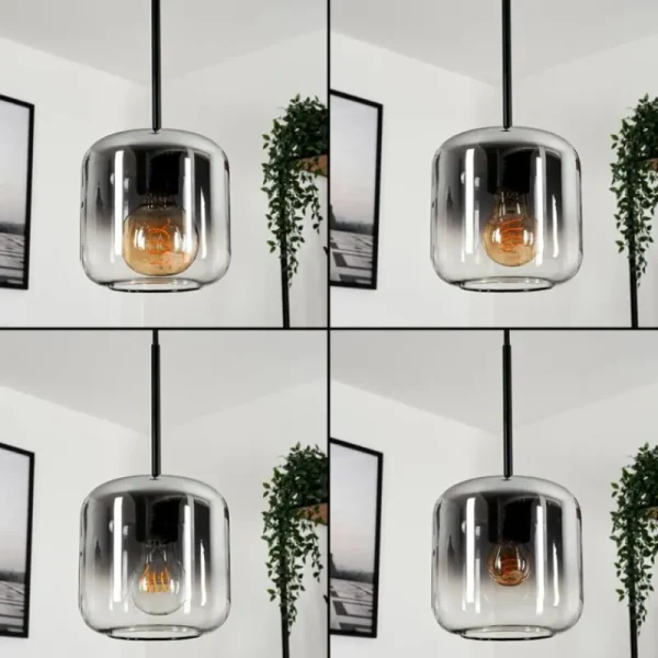 hofstein Suspension Verre 15 cm Lauden Clair, Fumé, 1 lumière* Lampes Modernes
