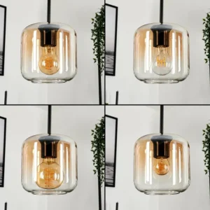 hofstein Suspension Verre 15 cm Lauden Ambre, Clair, 3 lumières* Lampes En Verre