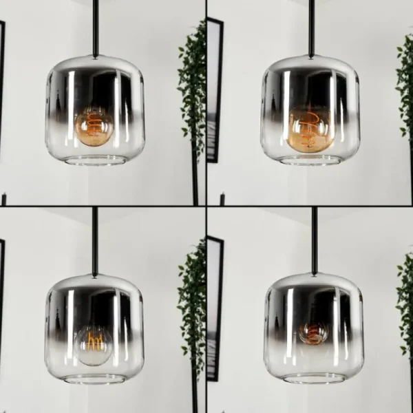 hofstein Suspension Verre 15 cm Lauden Chrome, Clair, Fumé, 3 lumières* Lampes Modernes