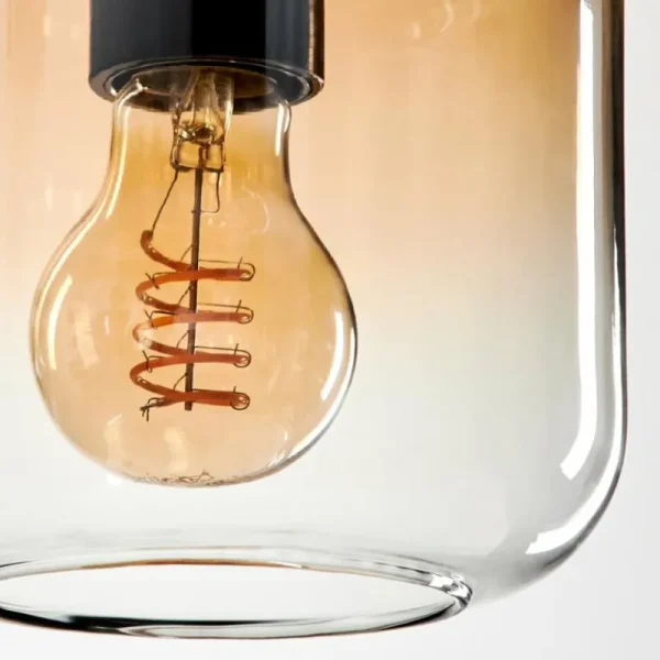 hofstein Suspension Verre 15 cm Lauden Ambre, Clair, 3 lumières* Lampes En Verre