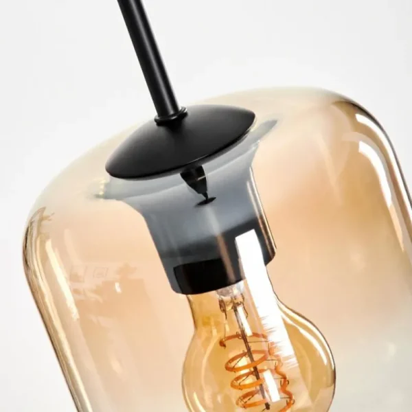 hofstein Suspension Verre 15 cm Lauden Ambre, Clair, 3 lumières* Lampes En Verre