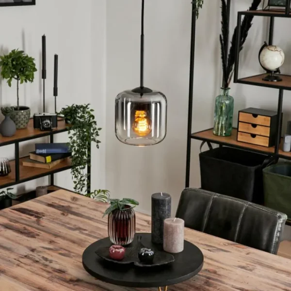 hofstein Suspension Verre 15 cm Lauden Clair, Fumé, 1 lumière* Lampes Modernes