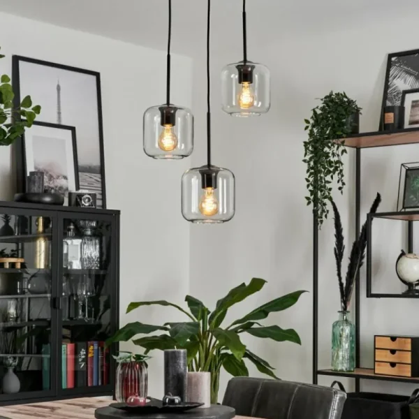 hofstein Suspension Verre 15 cm Lauden Clair, 3 lumières* Lampes En Verre